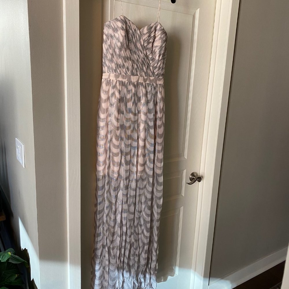 Erin Fetherston NWT pale pink + metallic silver dress